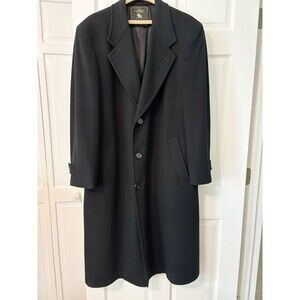 Hart Schaffer &Marx Navy Blue Virgin Wool Overcoat Size 46R